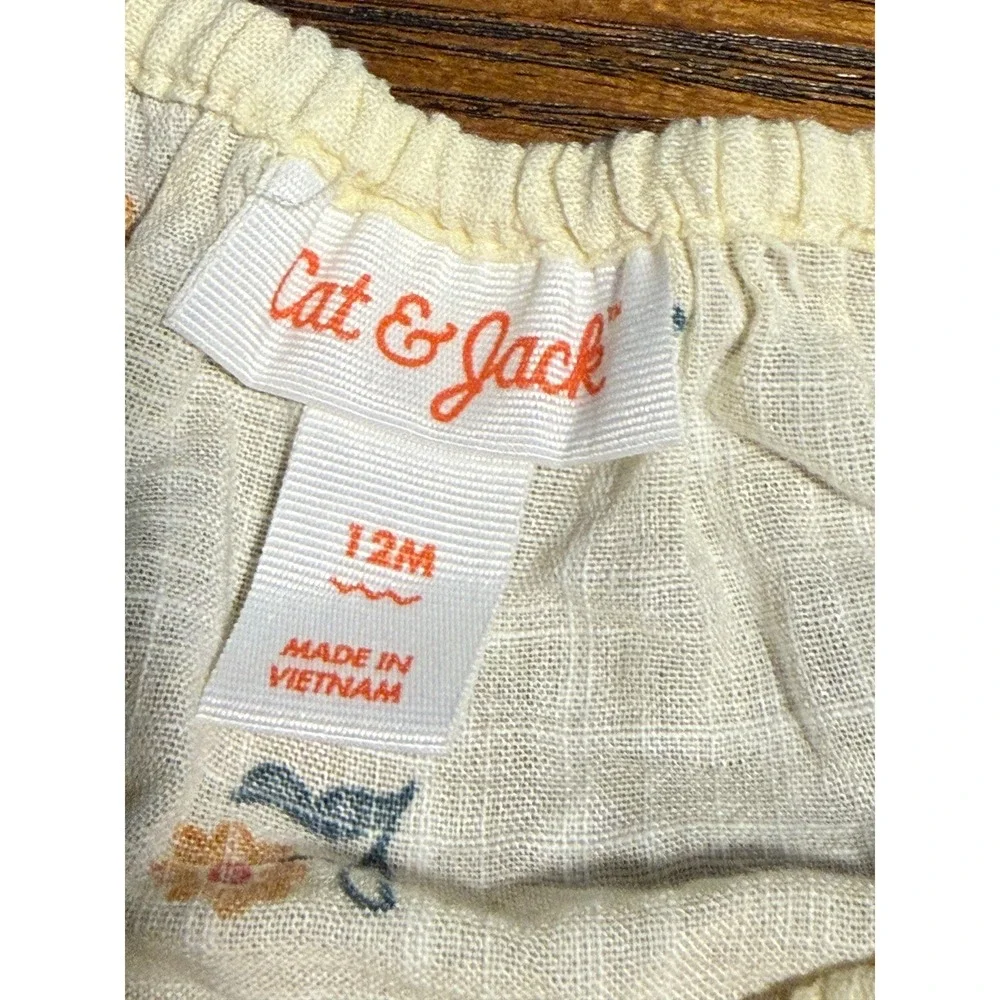 Cat & Jack Baby Girls Mustard Ditsy Floral Corduroy Jumper Set 12M NWT